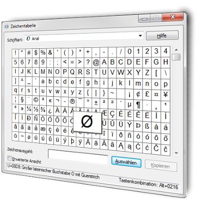 Charmap.exe – Die Windows Zeichentabelle